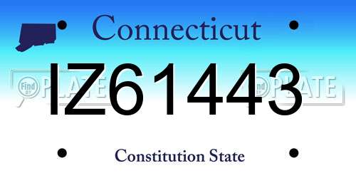 IZ61443 Connecticut License Plate
