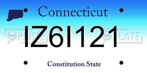 IZ6I121 Connecticut License Plate