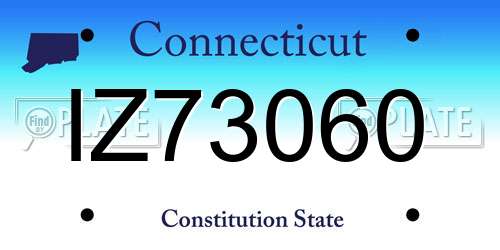 IZ73060 Connecticut License Plate
