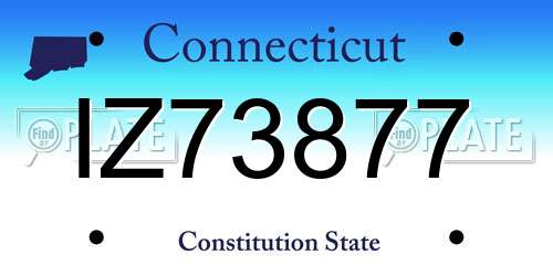 IZ73877 Connecticut License Plate