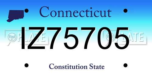 IZ75705 Connecticut License Plate