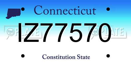 IZ77570 Connecticut License Plate