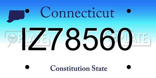 IZ78560 Connecticut License Plate