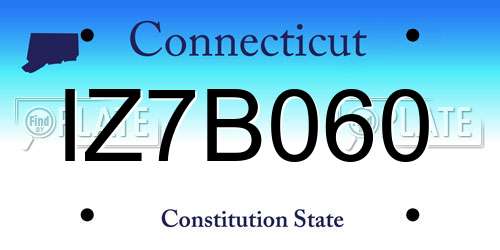 IZ7B060 Connecticut License Plate