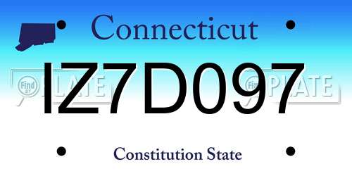 IZ7D097 Connecticut License Plate