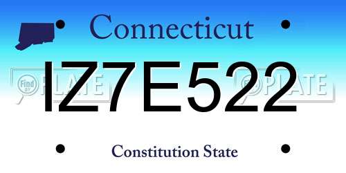 IZ7E522 Connecticut License Plate