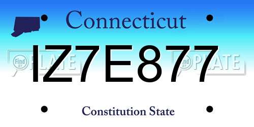 IZ7E877 Connecticut License Plate