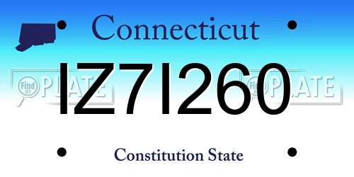 IZ7I260 Connecticut License Plate