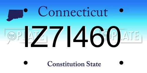 IZ7I460 Connecticut License Plate