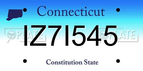 IZ7I545 Connecticut License Plate