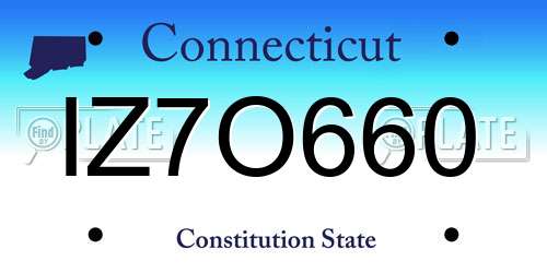 IZ7O660 Connecticut License Plate