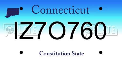 IZ7O760 Connecticut License Plate