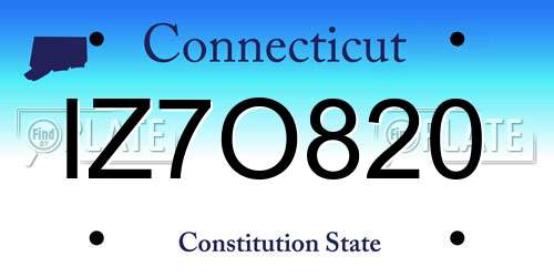 IZ7O820 Connecticut License Plate