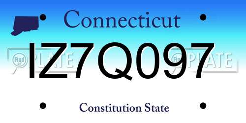 IZ7Q097 Connecticut License Plate