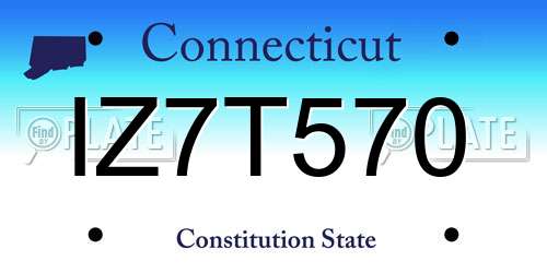 IZ7T570 Connecticut License Plate