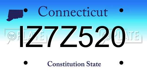 IZ7Z520 Connecticut License Plate