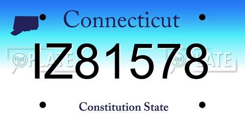 IZ81578 Connecticut License Plate
