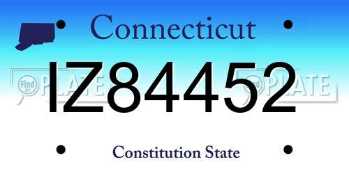 IZ84452 Connecticut License Plate