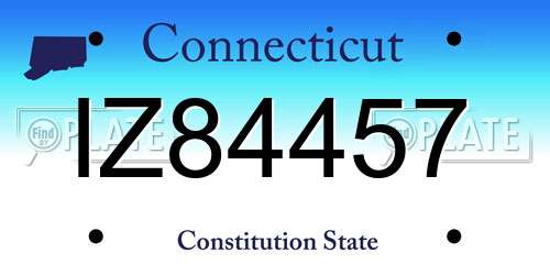 IZ84457 Connecticut License Plate