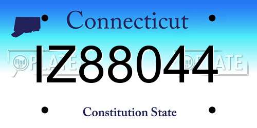 IZ88044 Connecticut License Plate