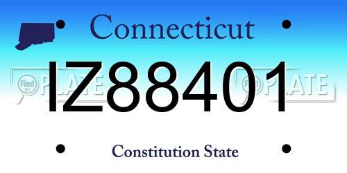 IZ88401 Connecticut License Plate