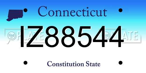 IZ88544 Connecticut License Plate
