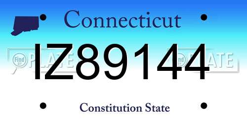 IZ89144 Connecticut License Plate
