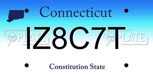 IZ8C7T Connecticut License Plate