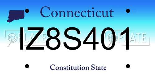 IZ8S401 Connecticut License Plate