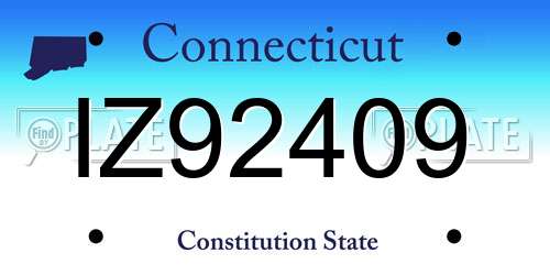 IZ92409 Connecticut License Plate