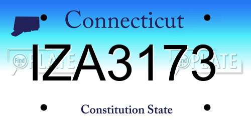 IZA3173 Connecticut License Plate