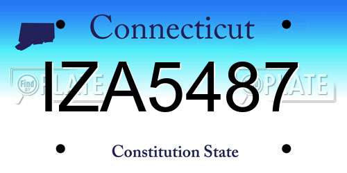 IZA5487 Connecticut License Plate