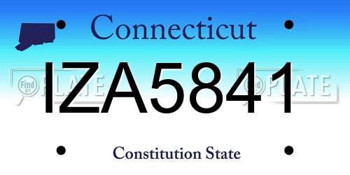 IZA5841 Connecticut License Plate