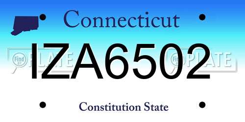 IZA6502 Connecticut License Plate
