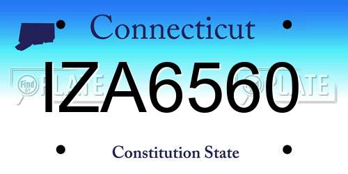 IZA6560 Connecticut License Plate