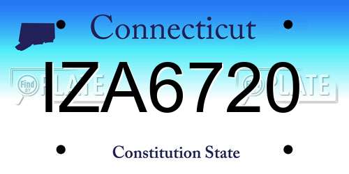 IZA6720 Connecticut License Plate