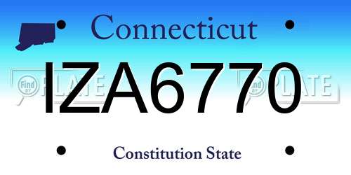 IZA6770 Connecticut License Plate