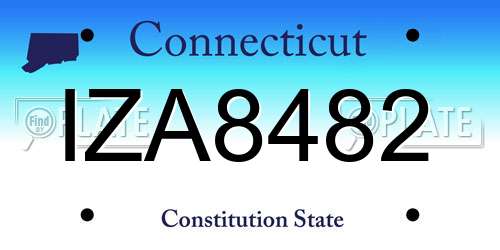IZA8482 Connecticut License Plate
