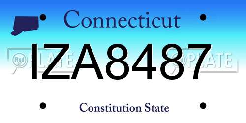 IZA8487 Connecticut License Plate