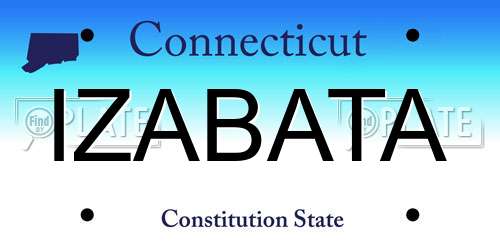 IZABATA Connecticut License Plate