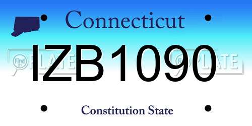 IZB1090 Connecticut License Plate