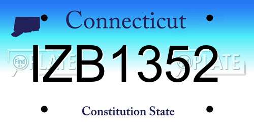 IZB1352 Connecticut License Plate
