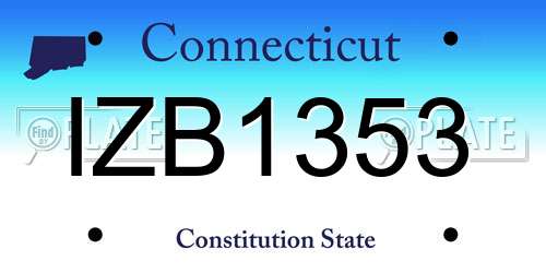 IZB1353 Connecticut License Plate