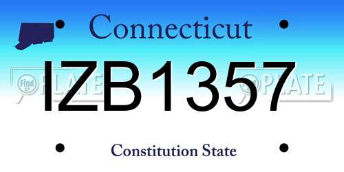 IZB1357 Connecticut License Plate