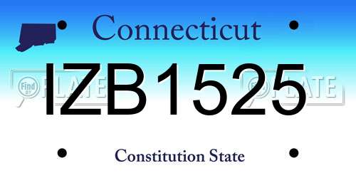 IZB1525 Connecticut License Plate