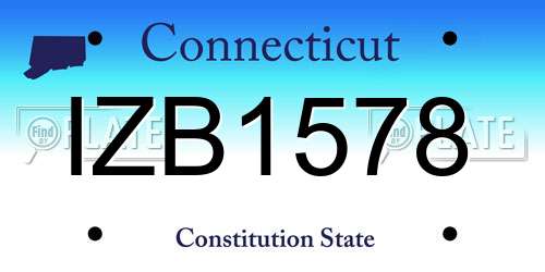 IZB1578 Connecticut License Plate