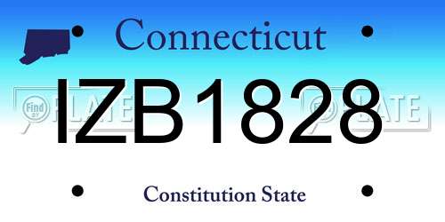 IZB1828 Connecticut License Plate