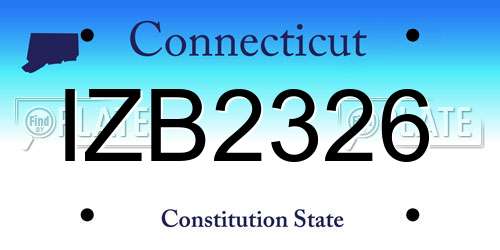 IZB2326 Connecticut License Plate