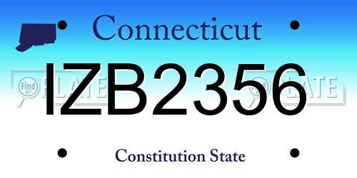 IZB2356 Connecticut License Plate