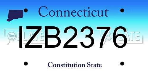 IZB2376 Connecticut License Plate